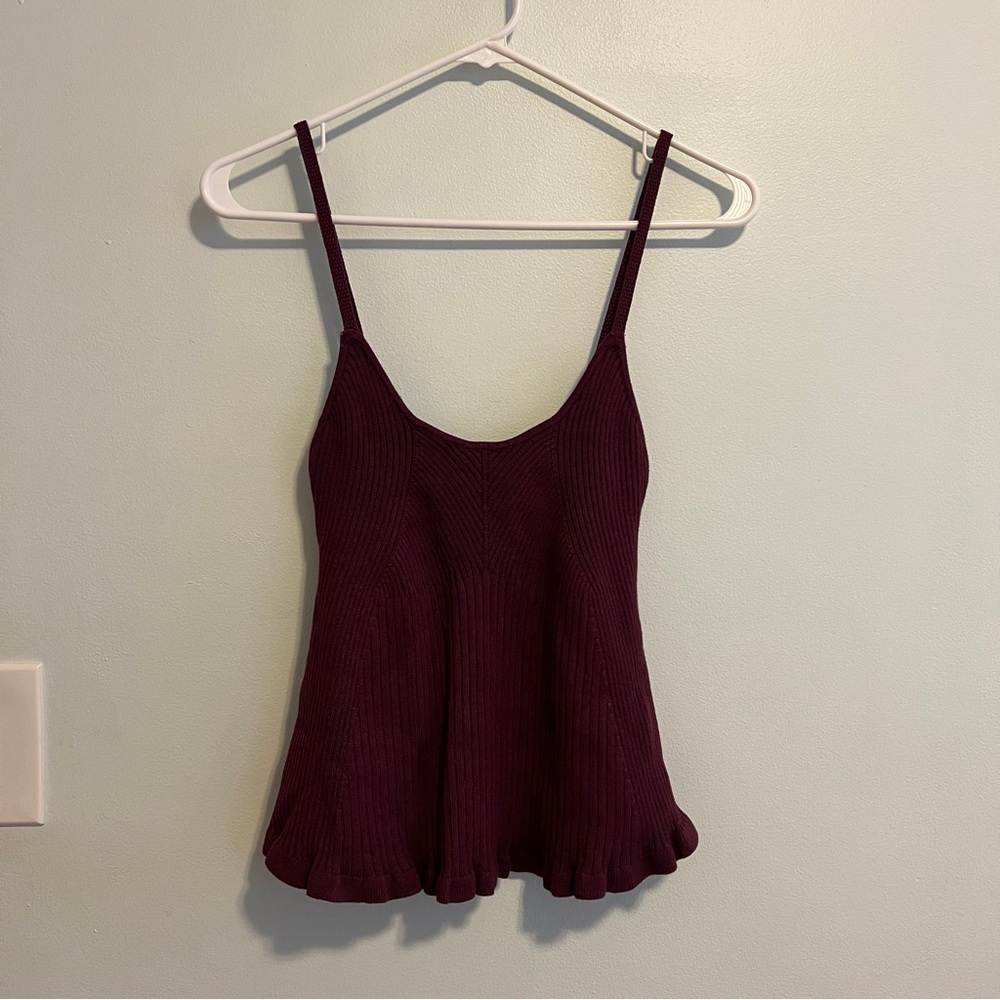 Free People Burgundy Sweater Women's Tank